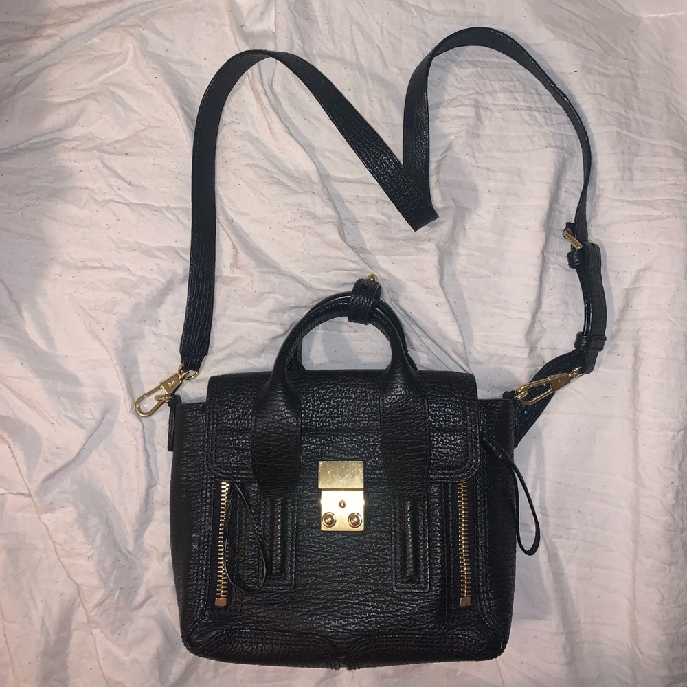 3.1 Philip Lim Black Leather Pashto Satchel Bag